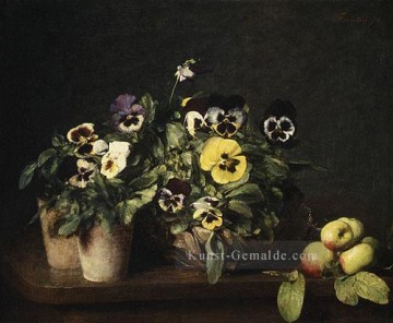  blumen galerie - Stillleben mit Stiefmütterchen 1874 maler Henri Fantin Latour Blumen